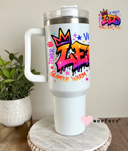 UV DTF Decal - Leo Zodiac Sign 40oz Tumbler Cup Wrap Weefers