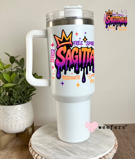 UV DTF Decal - Sagittarius Zodiac Sign 40oz Tumbler Decal Weefers