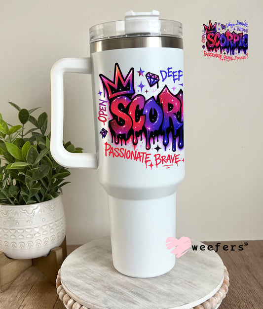 UV DTF Decal - Scorpio Zodiac Sign 40oz Tumbler Decal Weefers