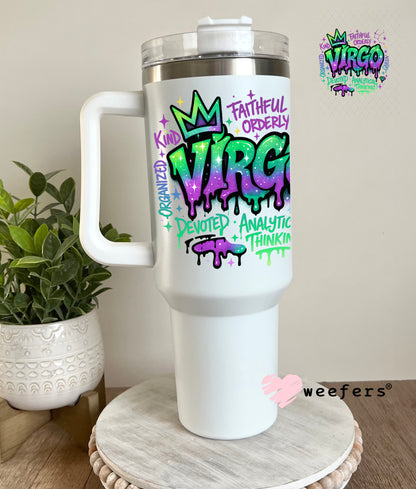 UV DTF Decal - Virgo Zodiac Sign 40oz Tumbler Cup Wrap Weefers