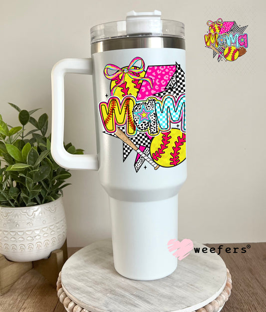 UV DTF Decal - Preppy Mama Softball 40oz Tumbler Decal Weefers