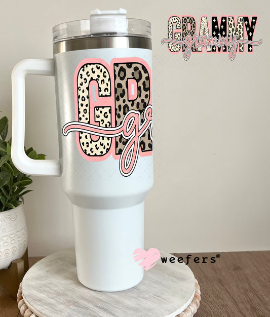 UV DTF Cup Wrap – Cheetah Grammy 40oz Tumbler Cup Wrap Weefers