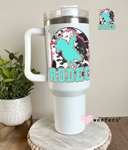 UV DTF Decal - Teal Rodeo 40oz Tumbler Decal Weefers