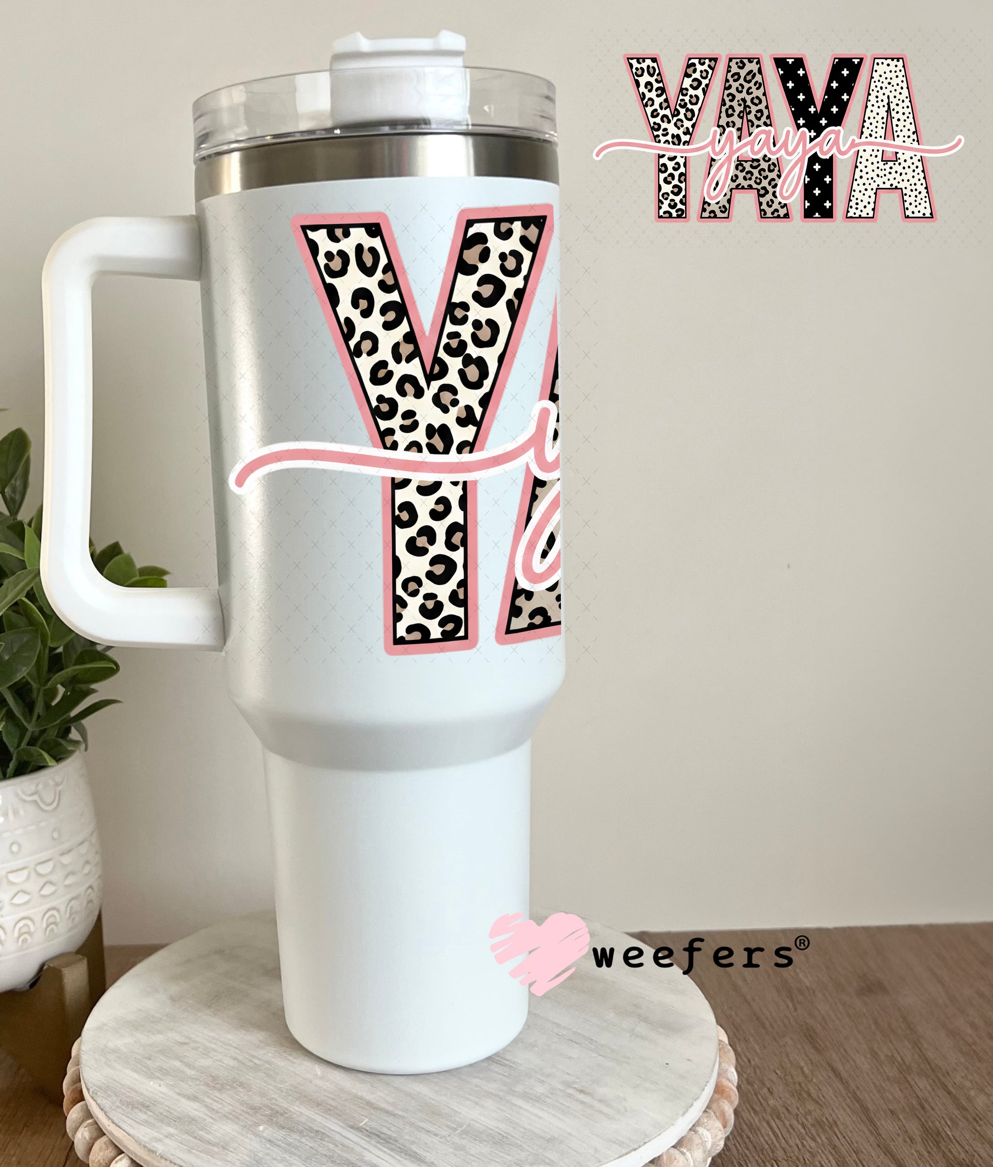 UV DTF Cup Wrap – Cheetah Yaya 40oz Tumbler Cup Wrap Weefers