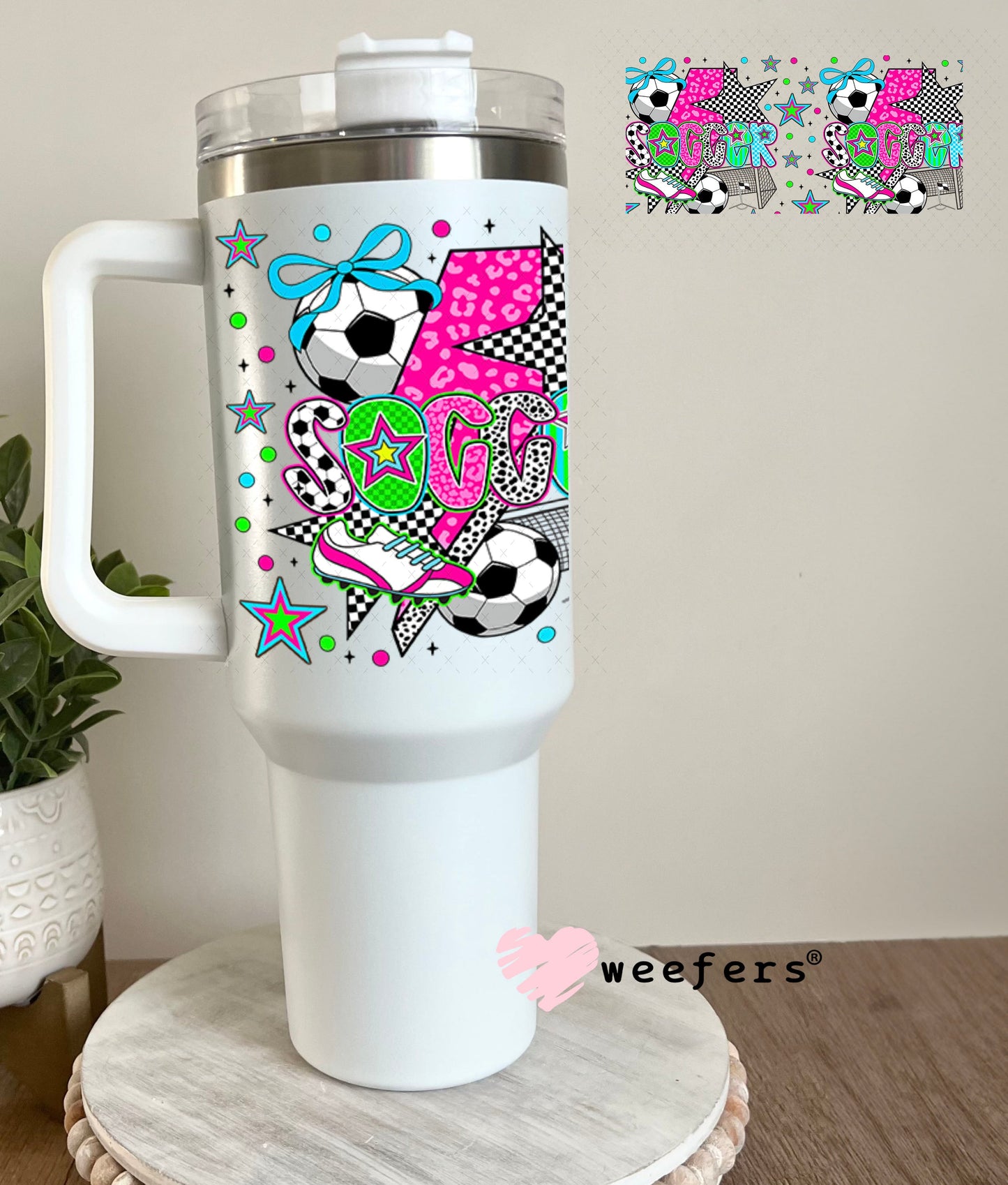 UV DTF Cup Wrap – Preppy Soccer - Weefers® Exclusive 40oz Tumbler Wrap Weefers