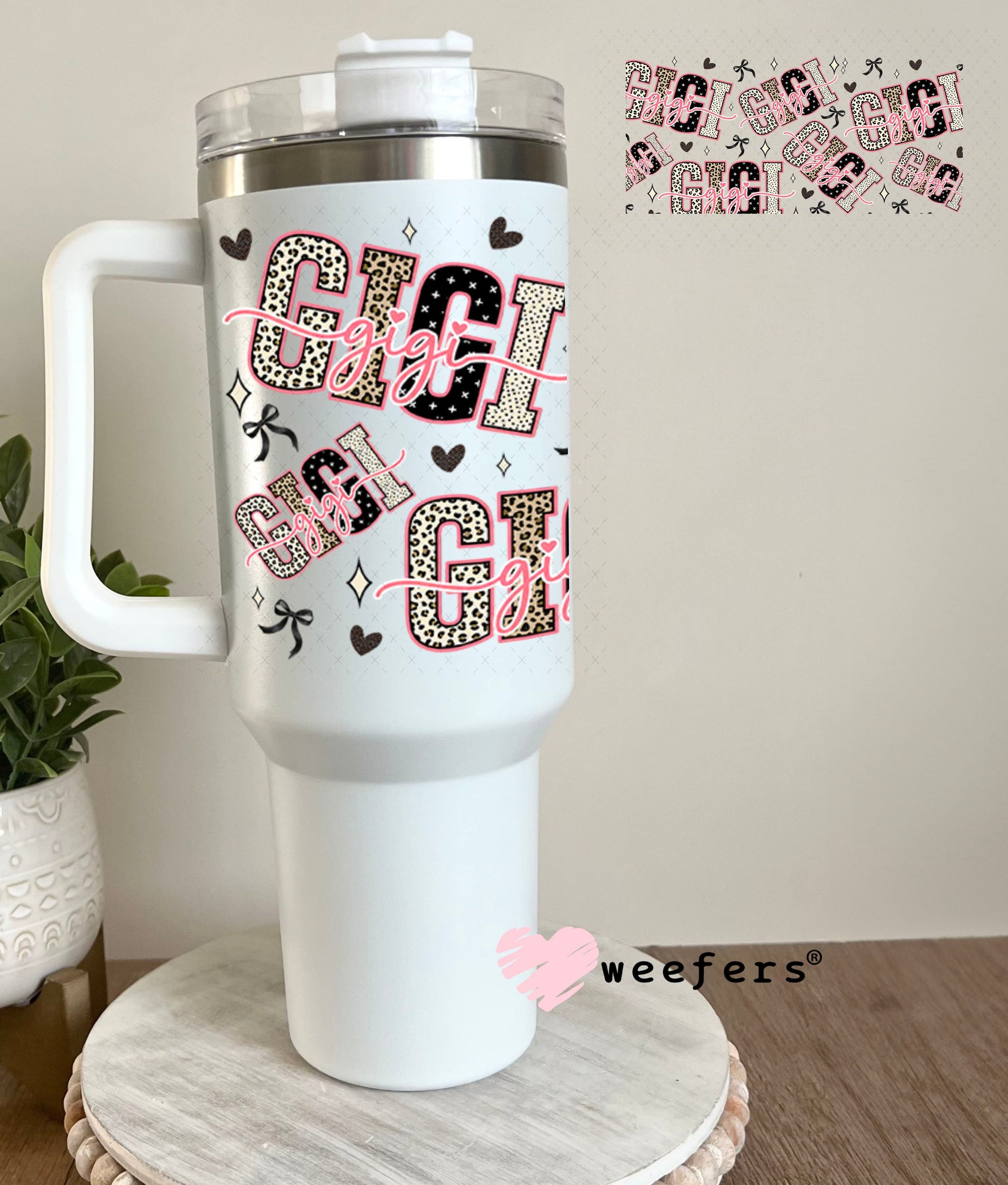 UV DTF Cup Wrap – Gigi Cheetah Print - Weefers Exclusive 40oz Tumbler Wrap Weefers