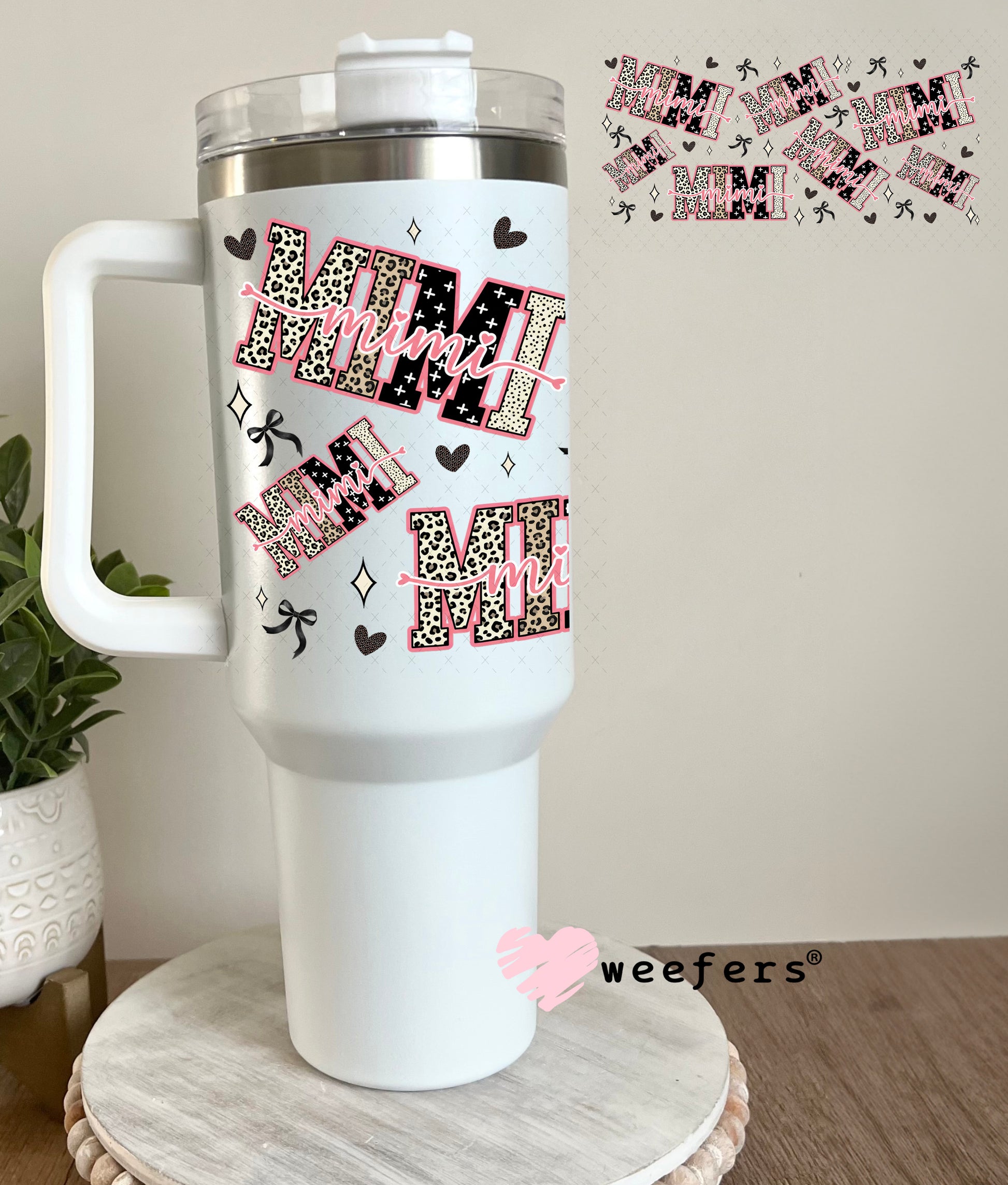 UV DTF Cup Wrap – Mimi Cheetah Print - Weefers Exclusive 40oz Tumbler Cup Wrap Weefers