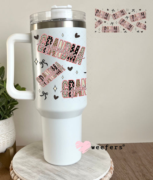 UV DTF Cup Wrap – Grandma Cheetah Print - Weefers Exclusive 40oz Tumbler Wrap Weefers