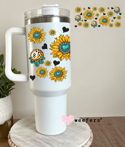 UV DTF Cup Wrap – Cow Coffee and Sunflowers Sidekick - Weefers Exclusive 40oz Tumbler Cup Wrap Weefers