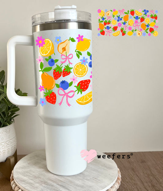 UV DTF Cup Wrap – Fruits and Bows 40oz Tumbler Cup Wrap Weefers