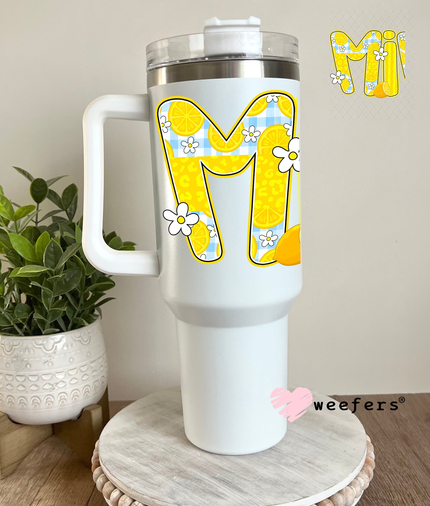 UV DTF Decal - Mimi Sunny Yellow 40oz Tumbler Cup Wrap Weefers