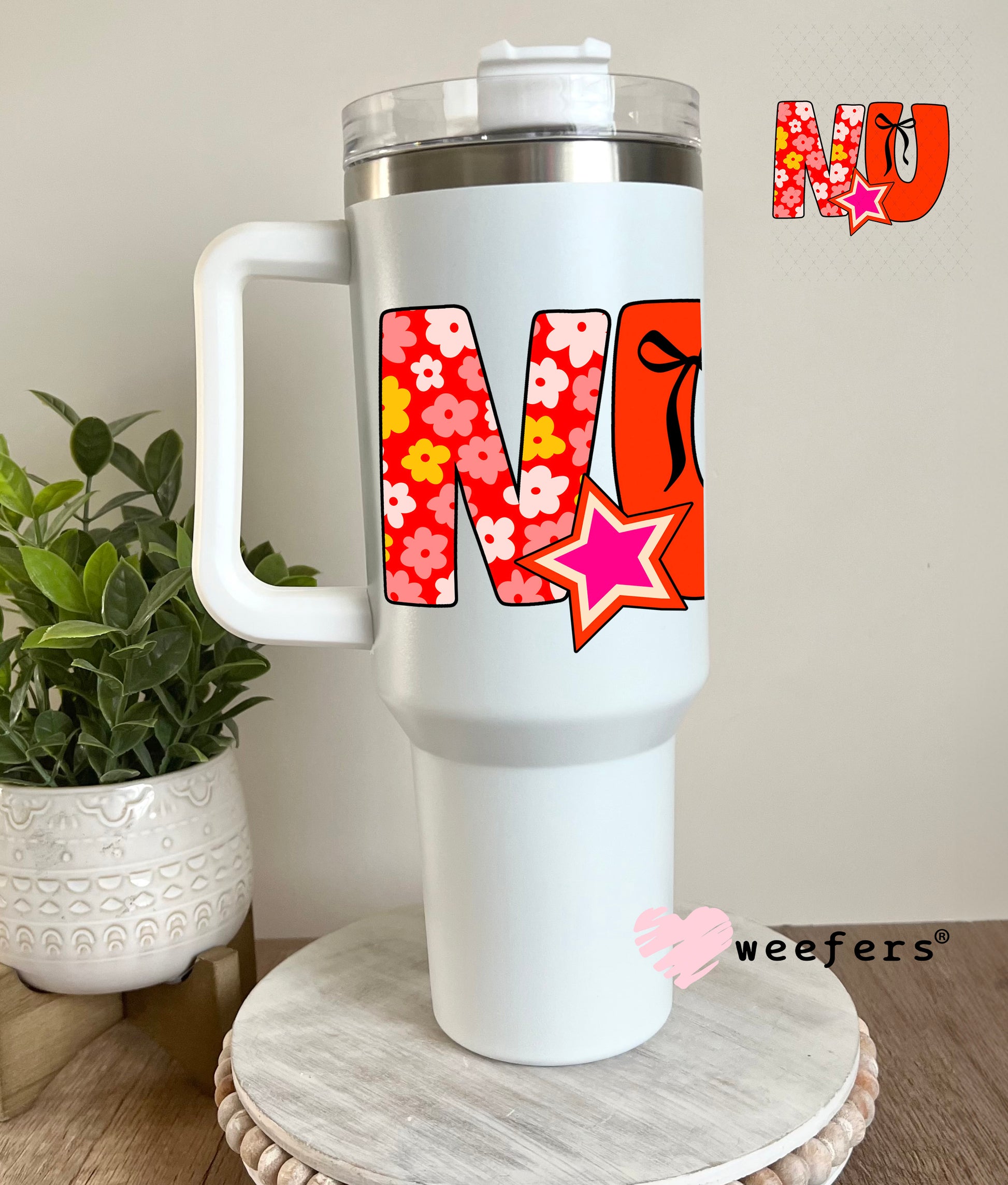 UV DTF Cup Wrap – Nurse Orange Red Checkered 40oz Tumbler Cup Wrap Weefers