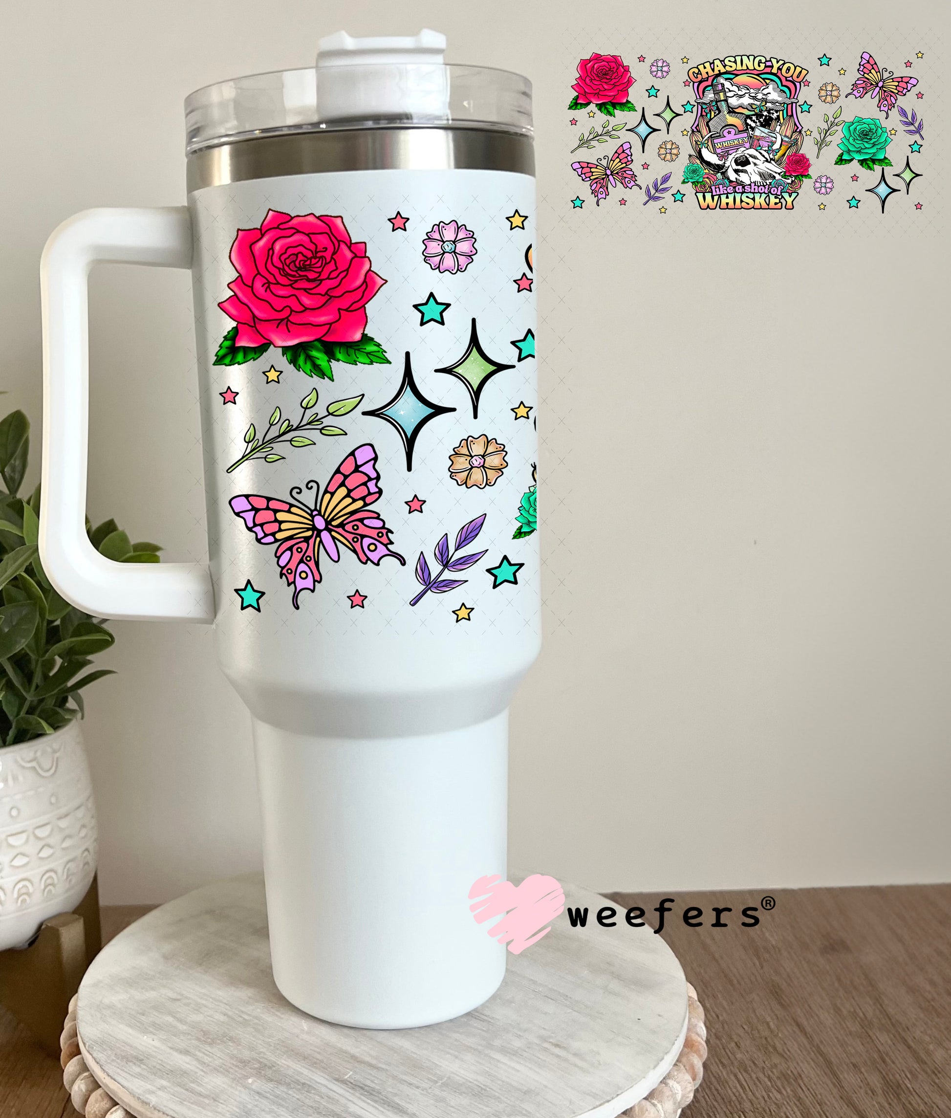 UV DTF Cup Wrap – Chasing you Like a Shot of Whiskey - Weefers Exclusive 40oz Tumbler Cup Wrap Weefers