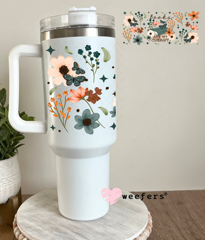 UV DTF Cup Wrap – Books Are My Therapy 40oz Tumbler Cup Wrap Weefers