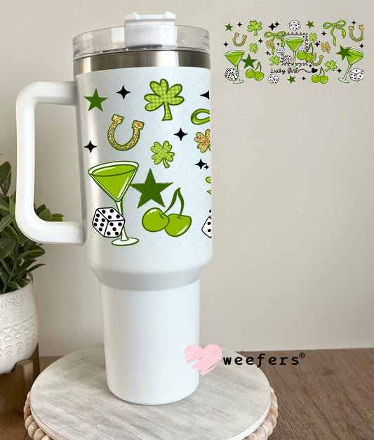 UV DTF Cup Wrap – St. Patrick's Day - Lucky Girl 40oz Tumbler Cup Wrap Weefers