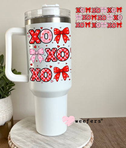 UV DTF Cup Wrap – Bow XO XO Valentine's Day 40oz Tumbler Cup Wrap Weefers