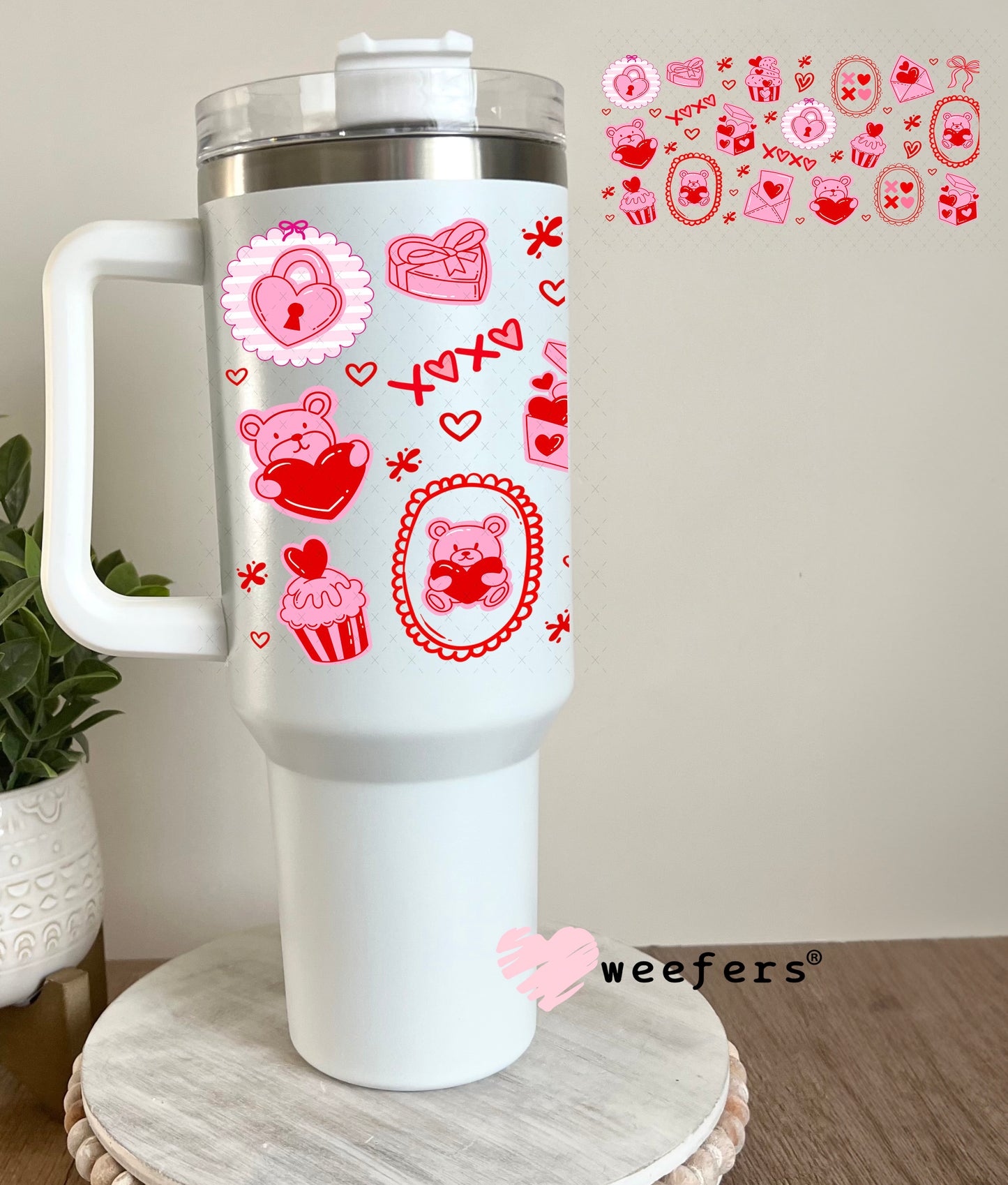 UV DTF Cup Wrap – Love Letters Valentine's Day 40oz Tumbler Cup Wrap Weefers