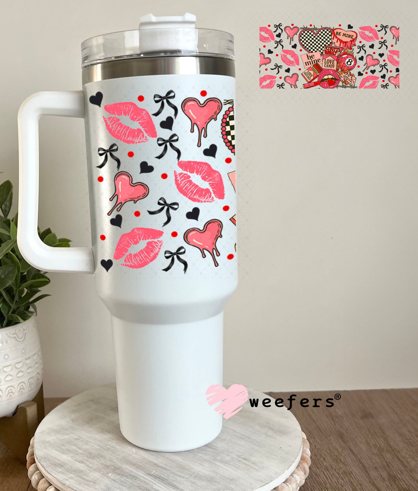 UV DTF Cup Wrap – Be Mine Love Candy - Weefers Exclusive 40oz Tumbler Wrap Weefers