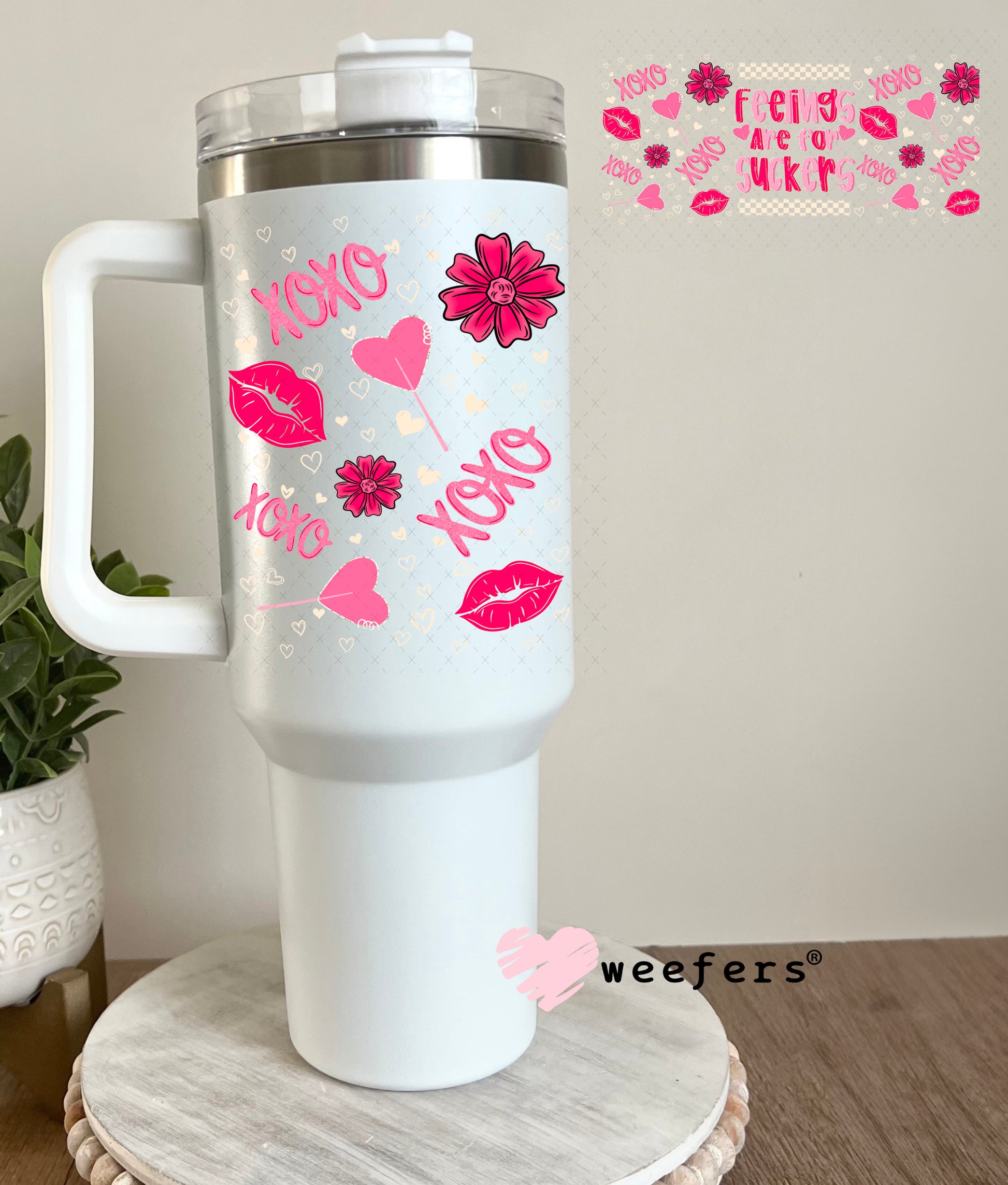 UV DTF Cup Wrap – Feelings are for Suckers Valentine's Day 40oz Tumbler Cup Wrap Weefers