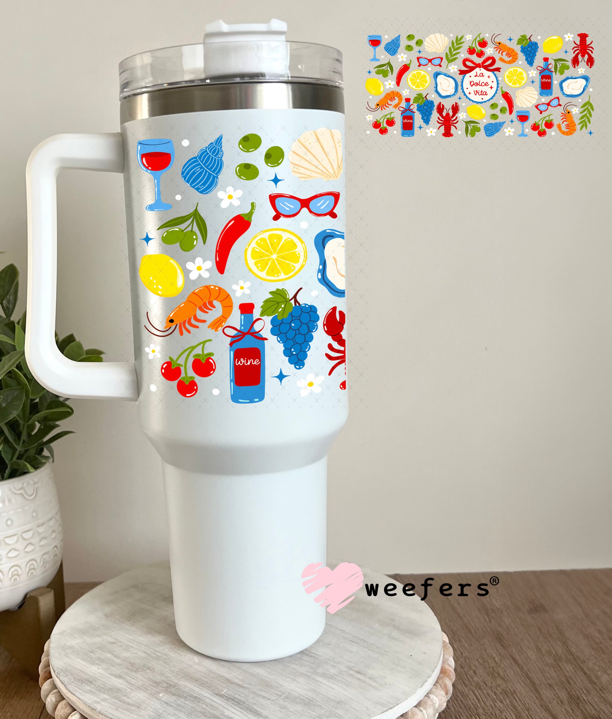 UV DTF Cup Wrap – La Dolce Vita 40oz Tumbler Cup Wrap Weefers