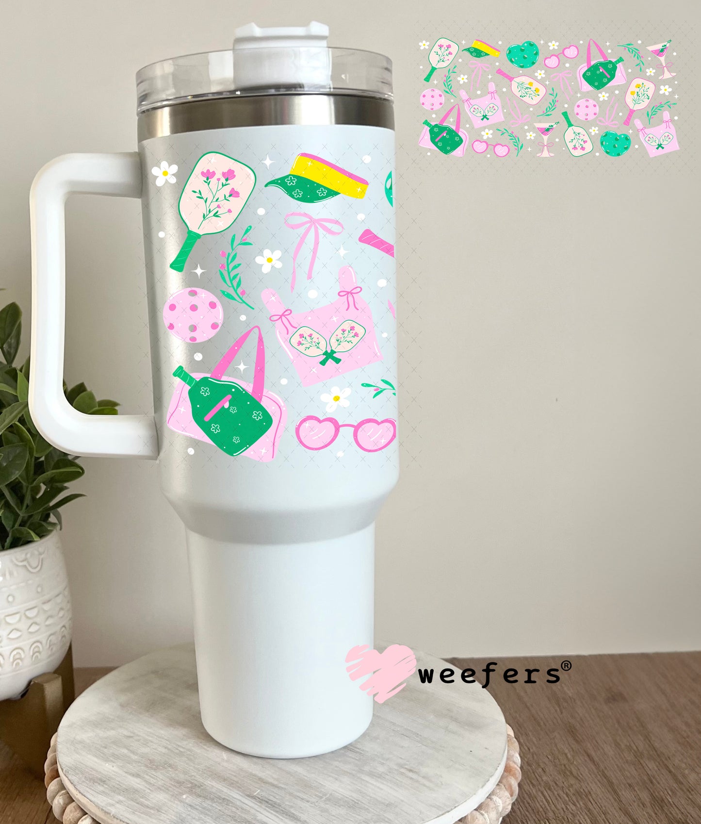 UV DTF Cup Wrap – Pickleball Favorite Things 40oz Tumbler Cup Wrap Weefers
