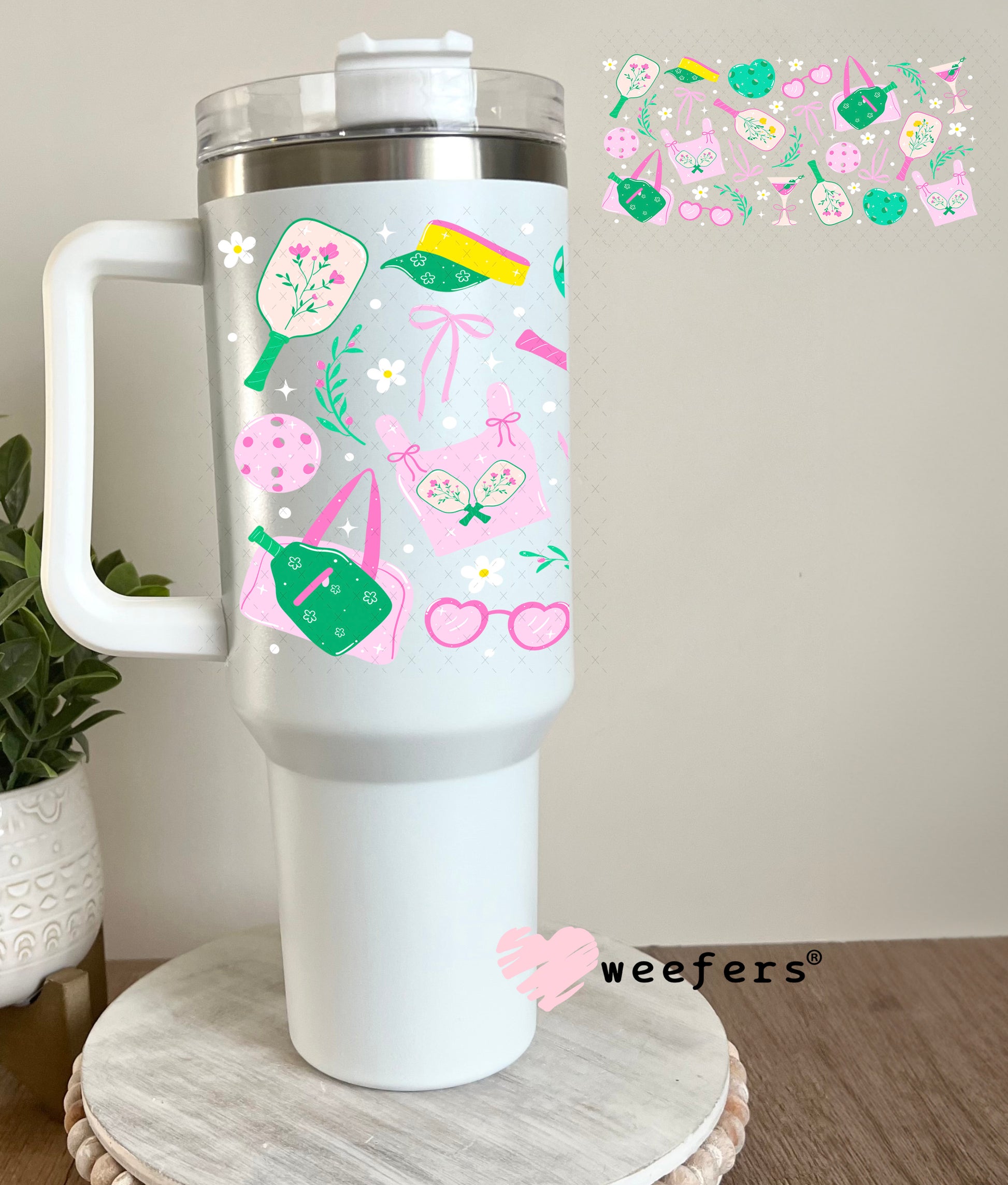 UV DTF Cup Wrap – Pickleball Favorite Things 40oz Tumbler Cup Wrap Weefers