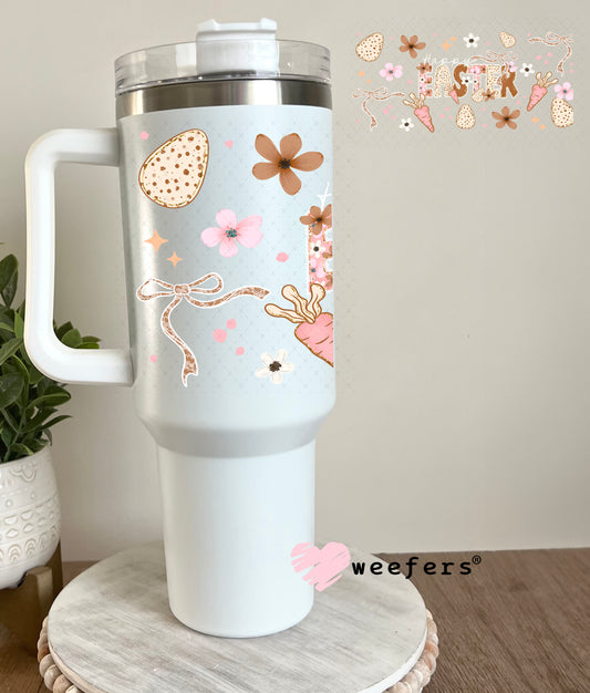 UV DTF Cup Wrap – Happy Easter Neutral Tones 40oz Tumbler Cup Wrap Weefers