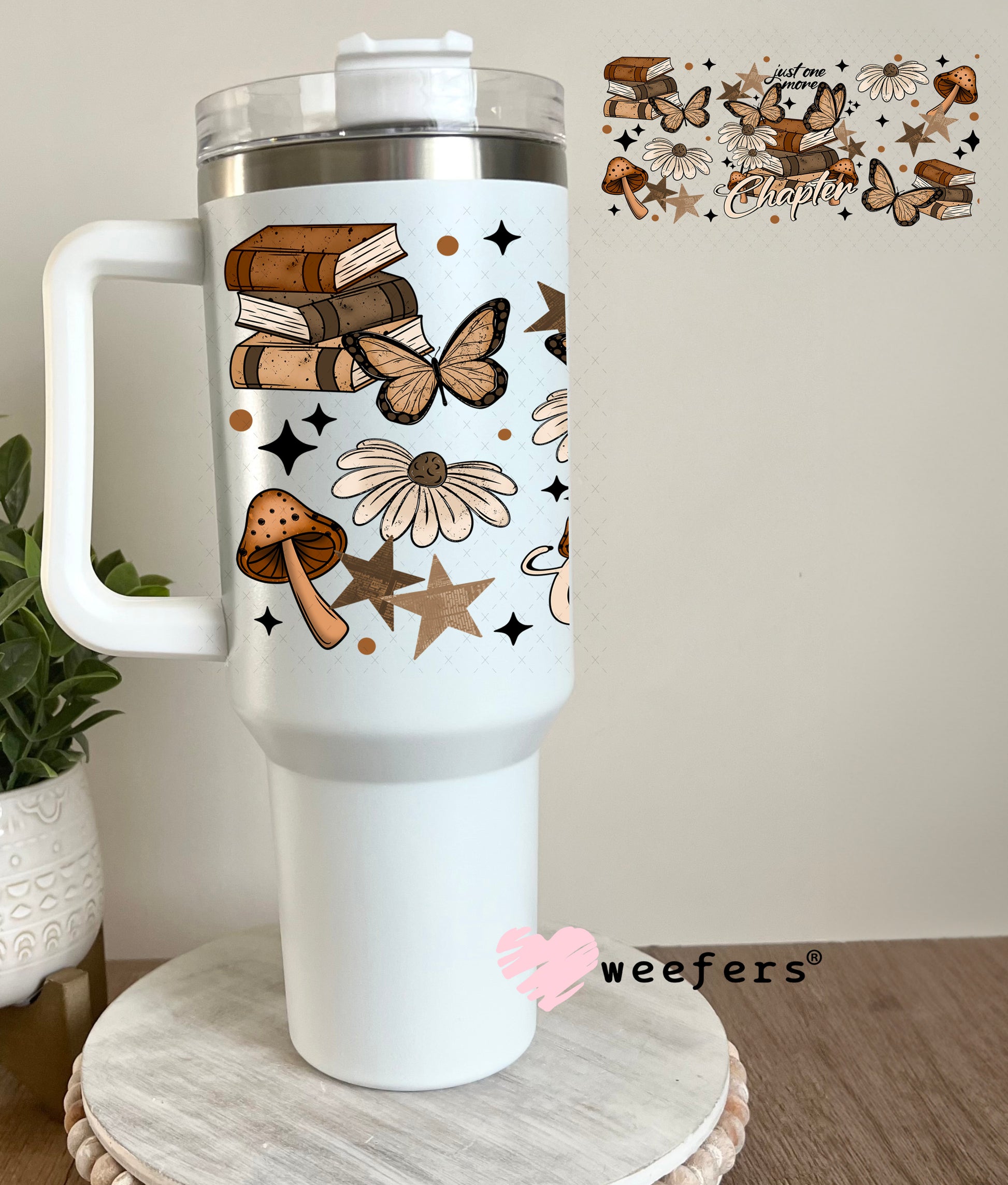 UV DTF Cup Wrap – Just One More Chapter 40oz Tumbler Cup Wrap Weefers
