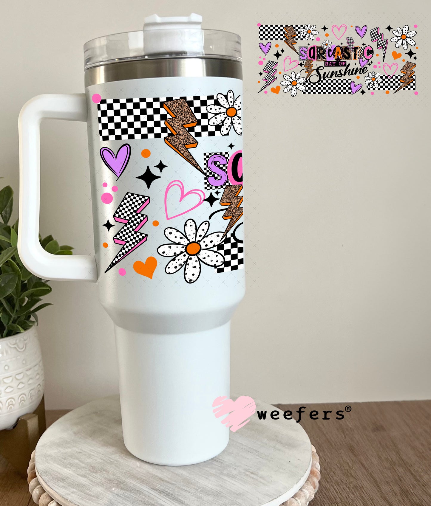 UV DTF Cup Wrap – Sarcastic Ray of Sunshine 40oz Tumbler Cup Wrap Weefers