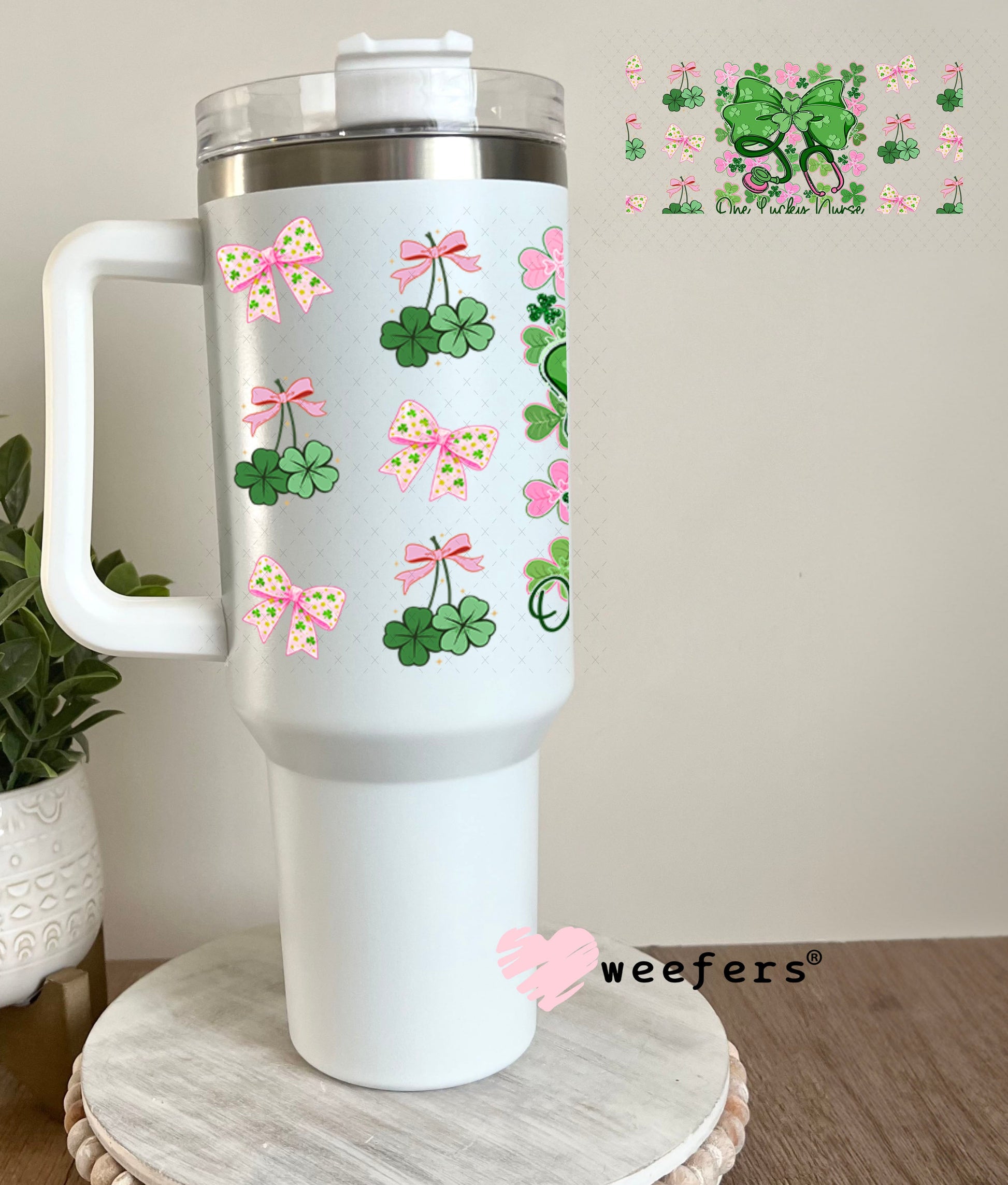 UV DTF Cup Wrap – One Lucky Nurse - Weefers Exclusive 40oz Tumbler Wrap Weefers