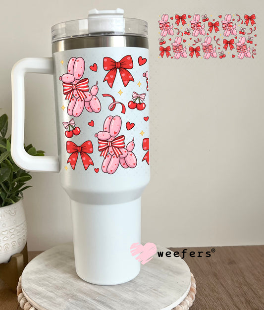 UV DTF Cup Wrap – Valentine's Day Balloon Dogs 40oz Tumbler Cup Wrap Weefers