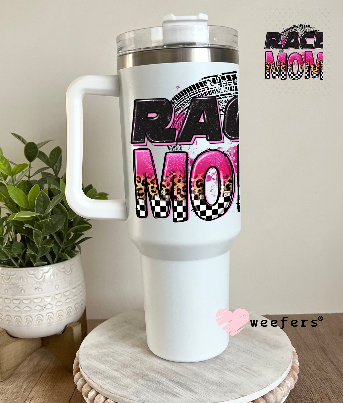 UV DTF Decal - Race Mom 40oz Tumbler Cup Wrap Weefers