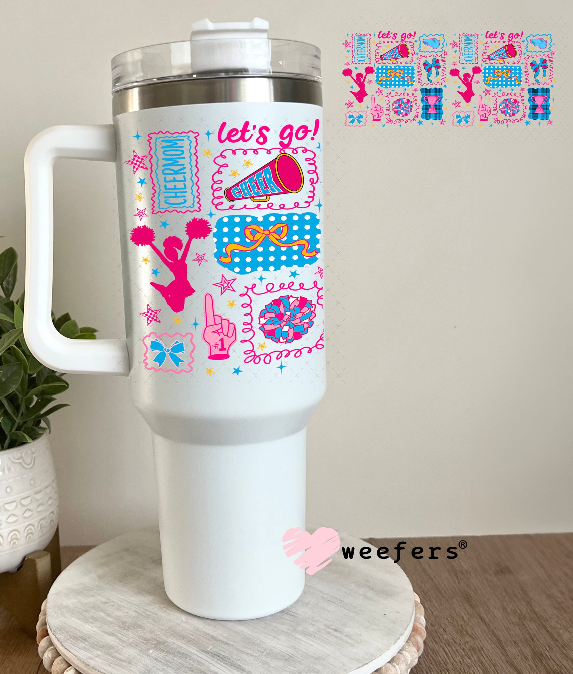 UV DTF Cup Wrap – Cheer Mom Weefers Exclusive 40oz Tumbler Cup Wrap Weefers
