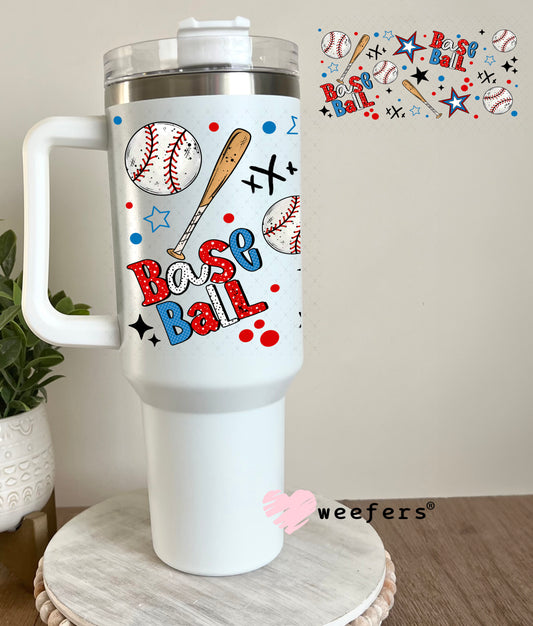 UV DTF Cup Wrap – Baseball Bats and Balls 40oz Tumbler Cup Wrap Weefers