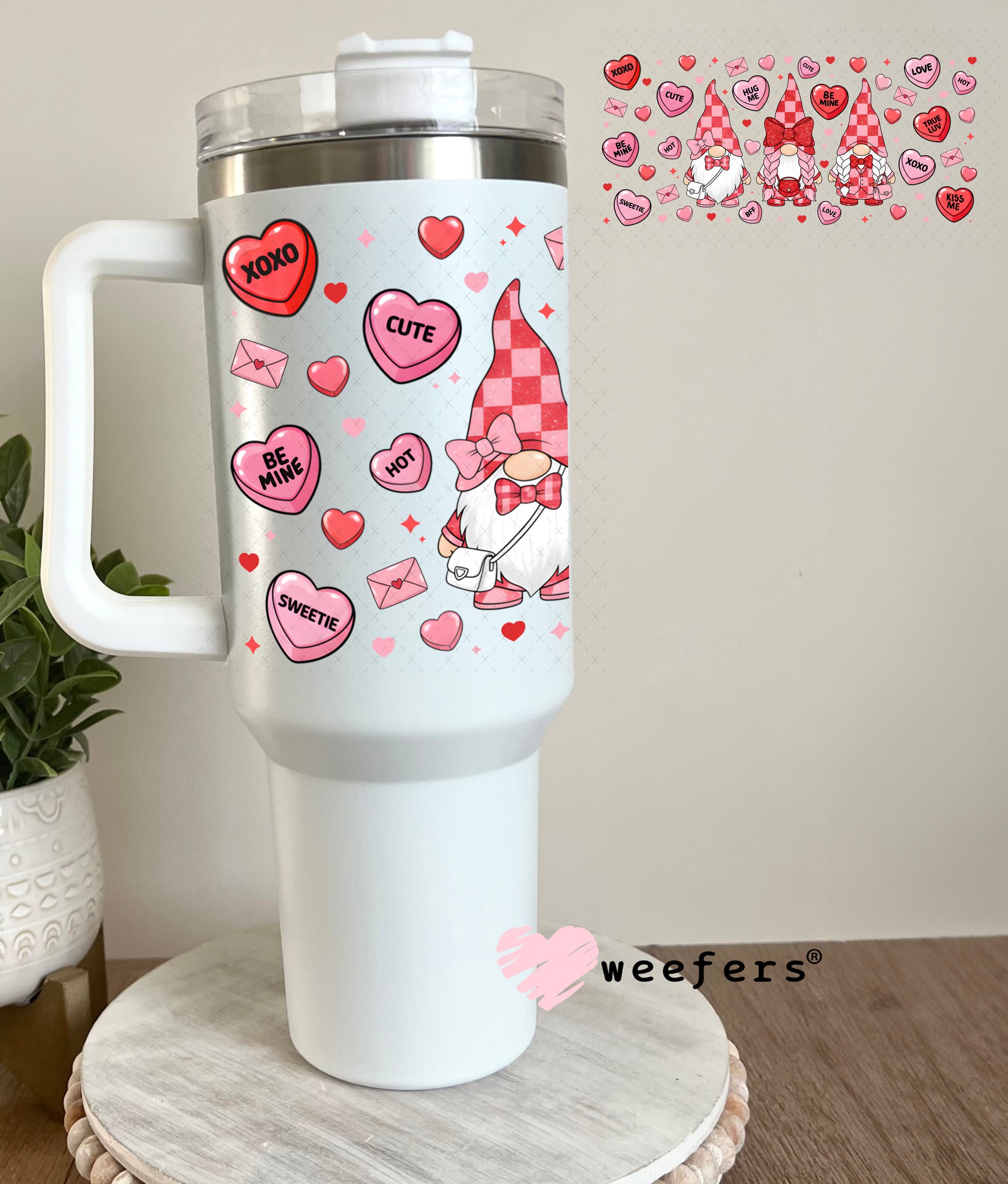 UV DTF Cup Wrap – Valentine Gnomes 40oz Tumbler Cup Wrap Weefers