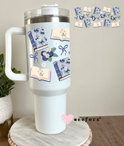 UV DTF Cup Wrap – Blueberry and books 40oz Tumbler Cup Wrap Weefers