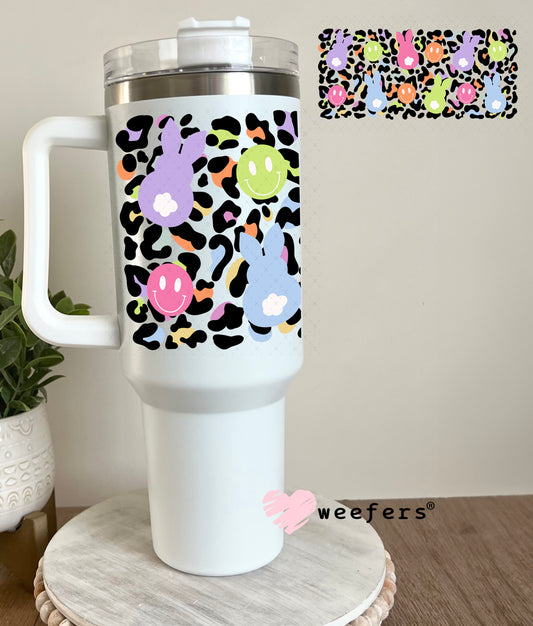 UV DTF Cup Wrap – Cheetah Easter Bunnies 40oz Tumbler Cup Wrap Weefers