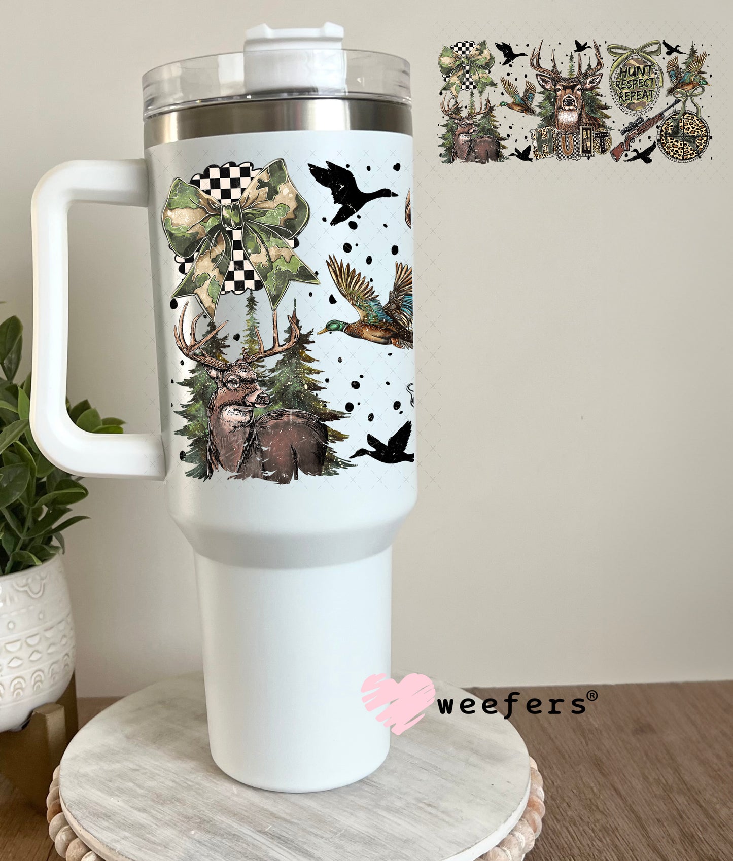 UV DTF Cup Wrap – Hunt Respect Repeat 40oz Tumbler Cup Wrap Weefers