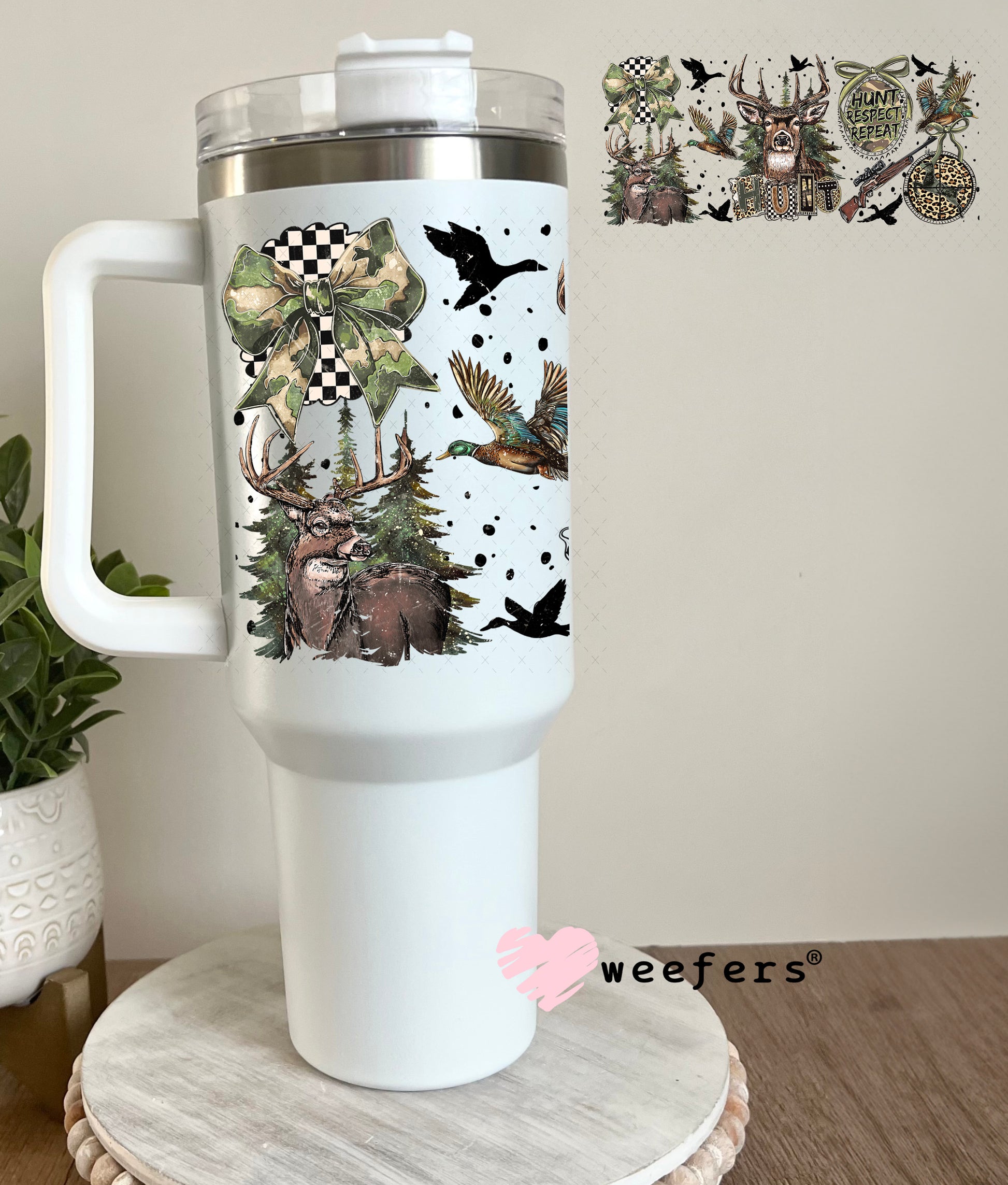 UV DTF Cup Wrap – Hunt Respect Repeat 40oz Tumbler Cup Wrap Weefers