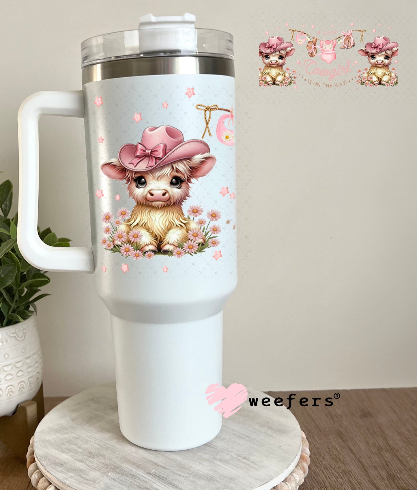 UV DTF Cup Wrap – A Little Cowgirl is on the Way - Weefers Exclusive 40oz Tumbler Wrap Weefers