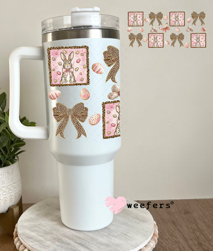 UV DTF Cup Wrap – Rose Gold Bunnies and Bows - Weefers Exclusive 40oz Tumbler Cup Wrap Weefers