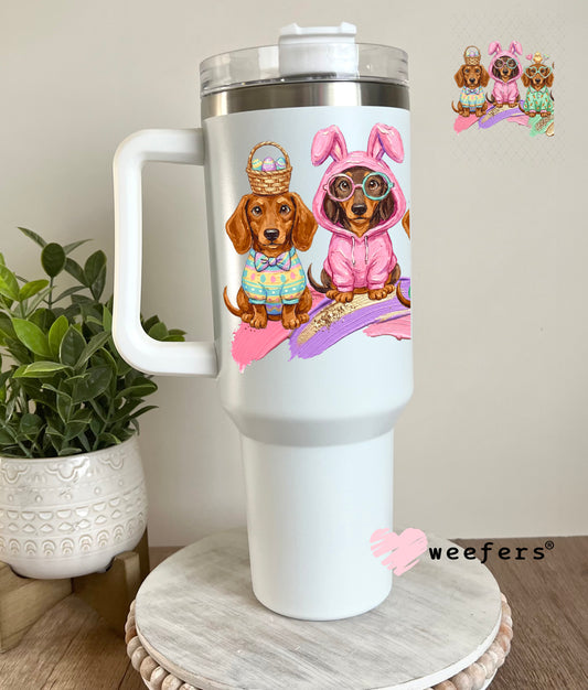 UV DTF Decal - Easter Dachshund 40oz Tumbler Decal Weefers