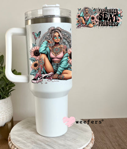 UV DTF Cup Wrap – Passenger Seat Princess 40oz Tumbler Cup Wrap Weefers
