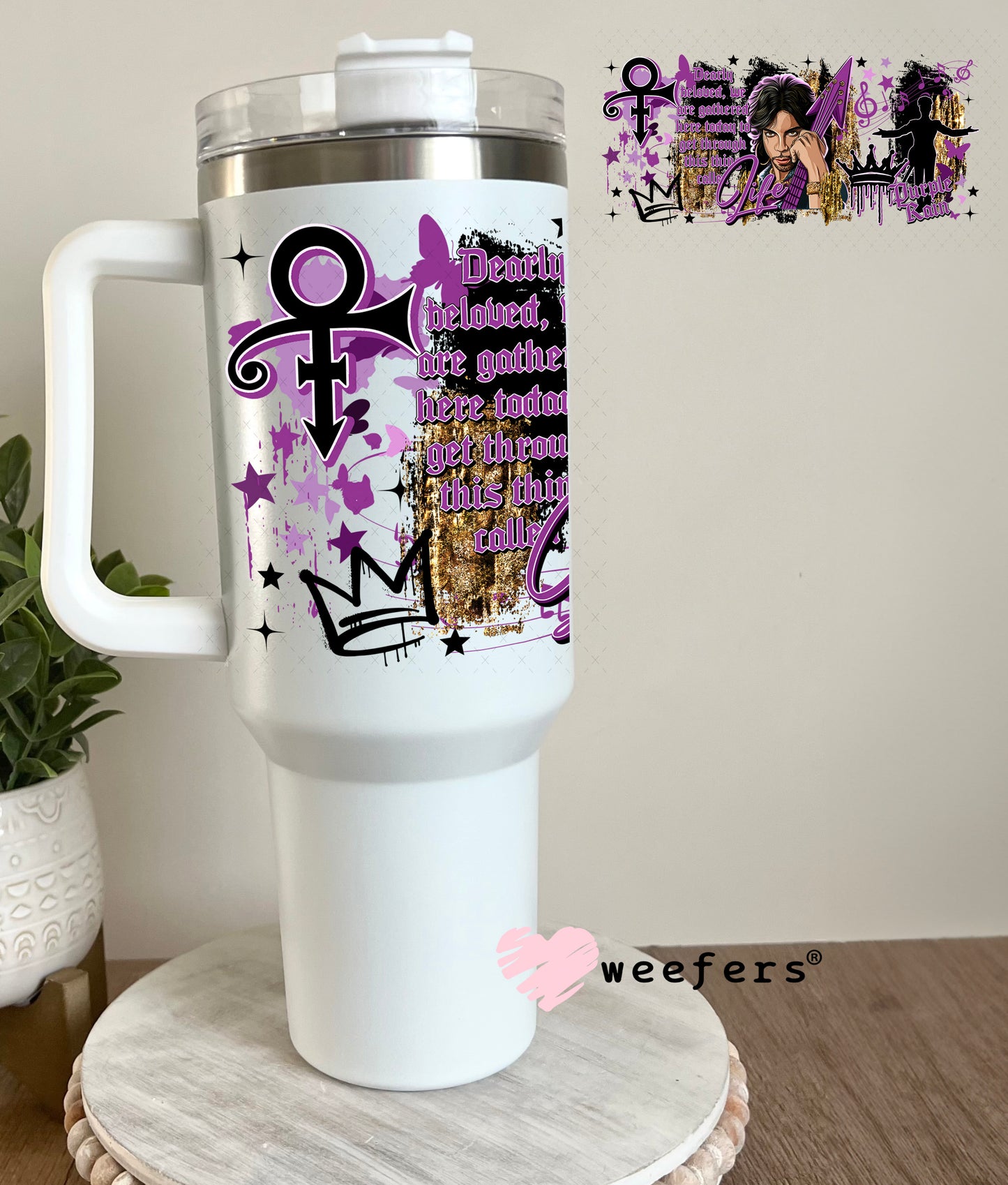 UV DTF Cup Wrap – Prince 40oz Tumbler Cup Wrap Weefers