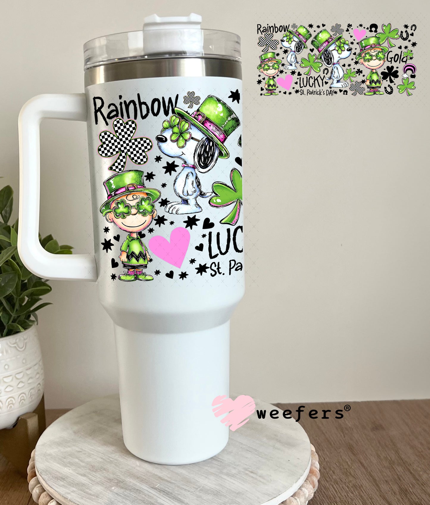 UV DTF Cup Wrap – Snoop St Patty 40oz Tumbler Cup Wrap Weefers