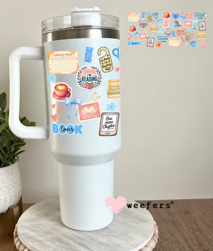 UV DTF Cup Wrap – One More Chapter Blue 40oz Tumbler Cup Wrap Weefers