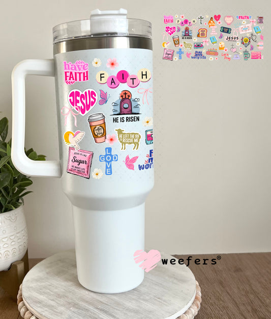 UV DTF Cup Wrap – Christian Faith Jesus 40oz Tumbler Cup Wrap Weefers