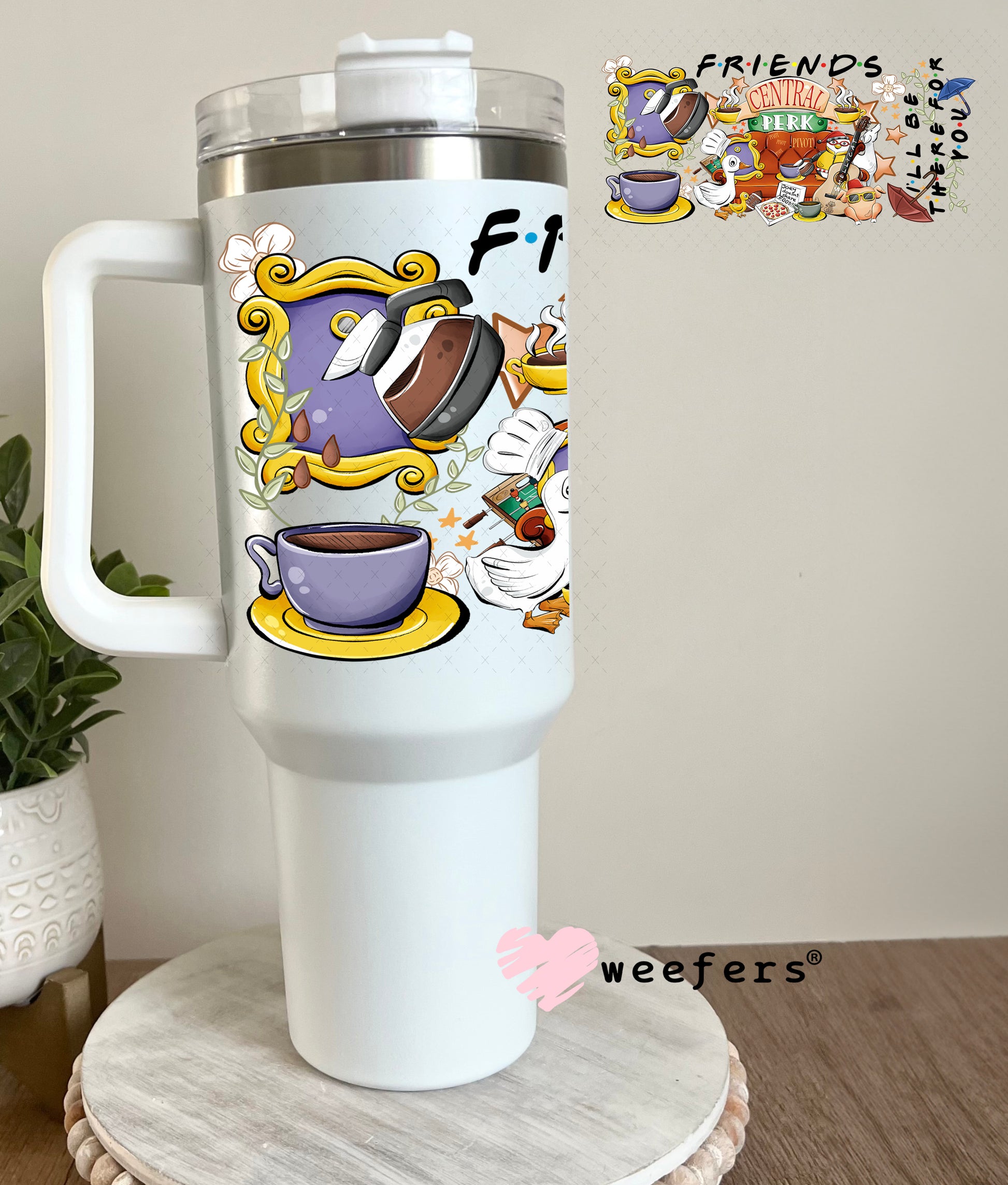UV DTF Cup Wrap – Friends Central Perk 40oz Tumbler Cup Wrap Weefers