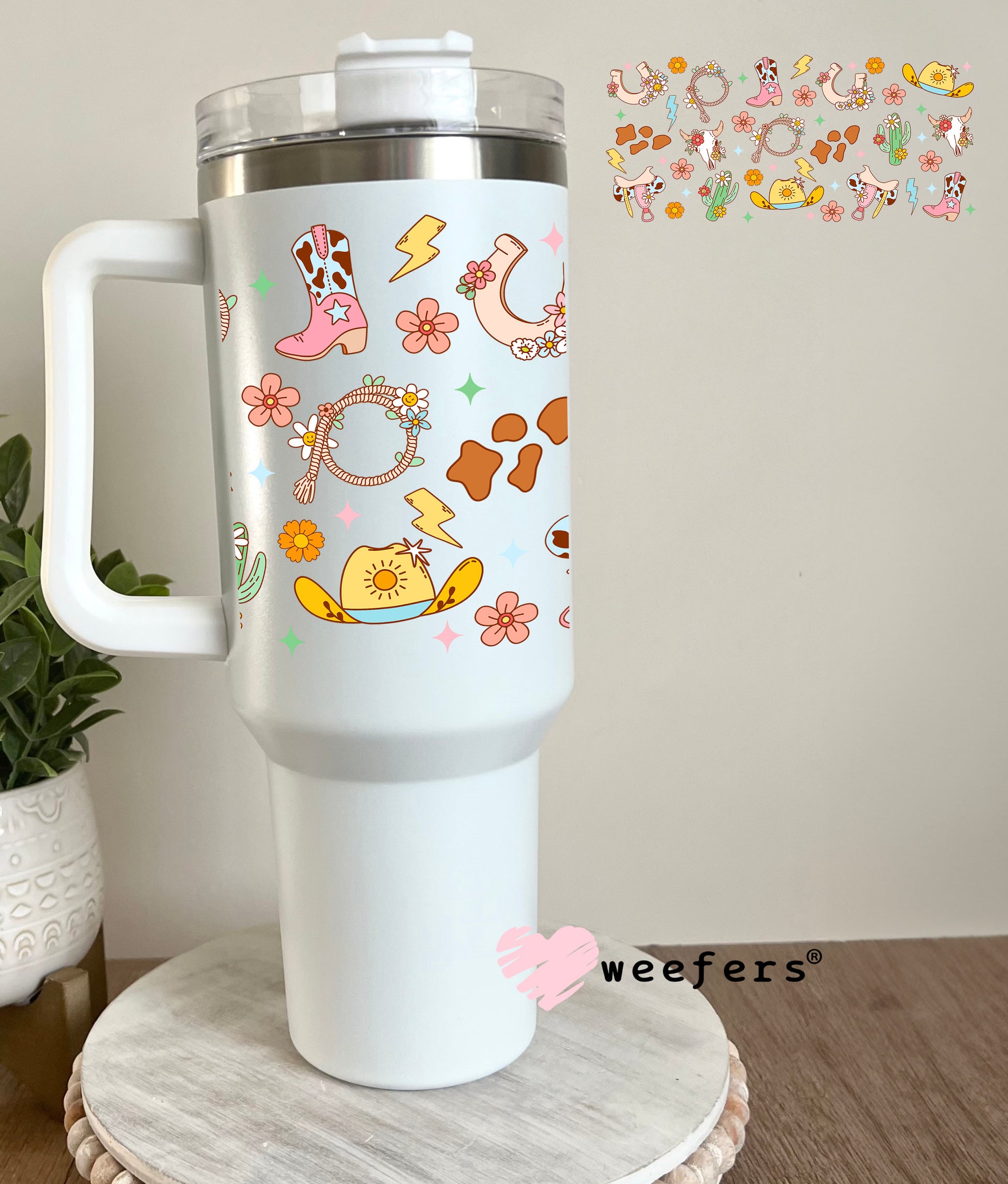 Girly Western Favorite Things UV DTF Cup Wrap 40oz Tumbler Cup Wrap Weefers