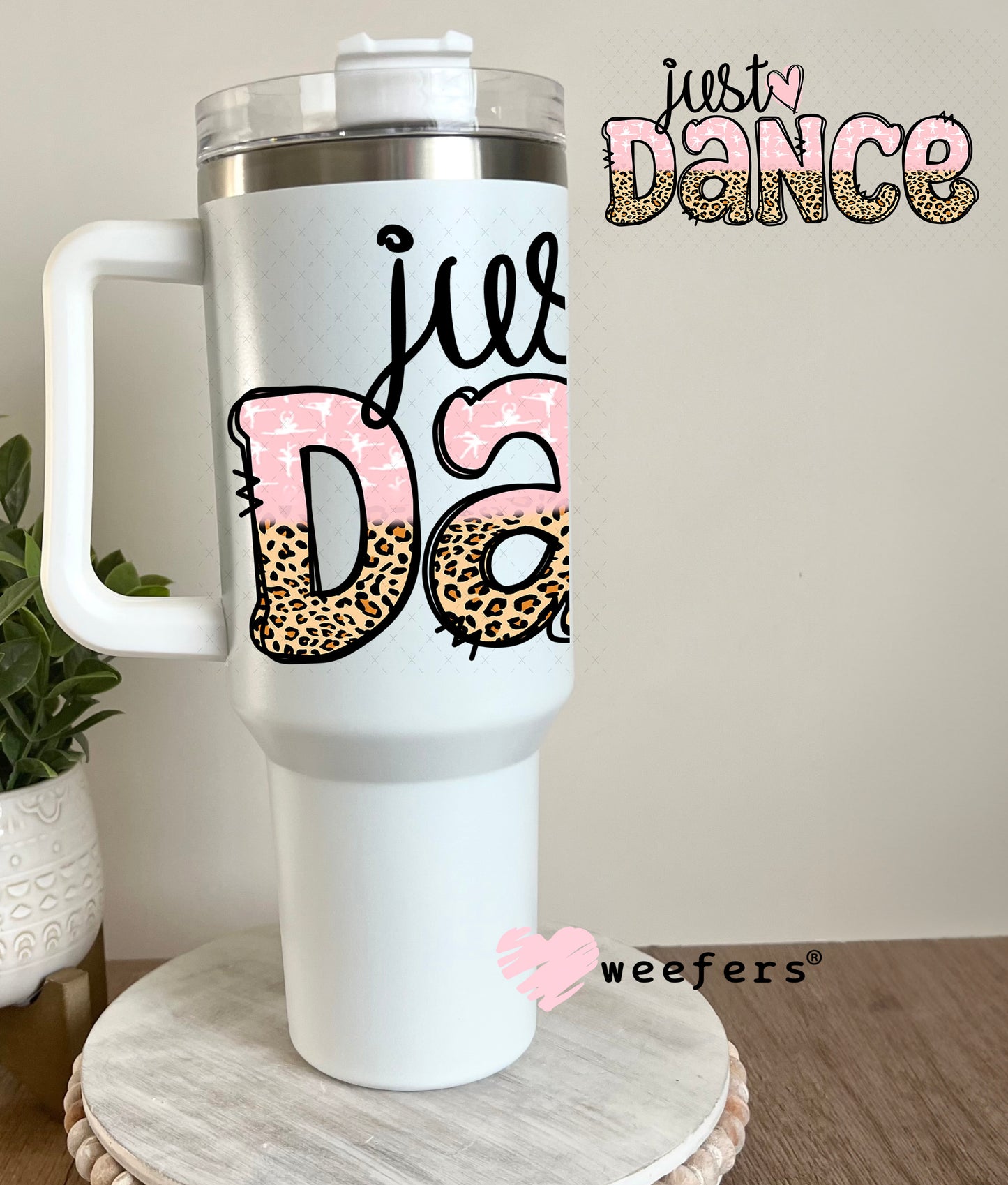 UV DTF Cup Wrap – Just Dance Pink Leopard 40oz Tumbler Cup Wrap Weefers